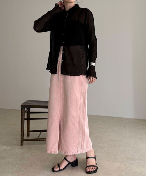 fredy emue（フレディエミュ）の「デニムタイトスカート（デニムスカート・レディース・ピンク/ブラウン/ブルー・38/36）」の17枚目の写真