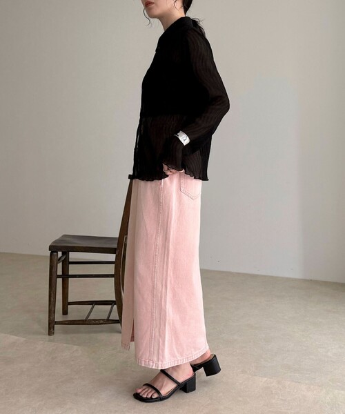 fredy emue（フレディエミュ）の「デニムタイトスカート（デニムスカート・レディース・ピンク/ブラウン/ブルー・38/36）」の18枚目の写真