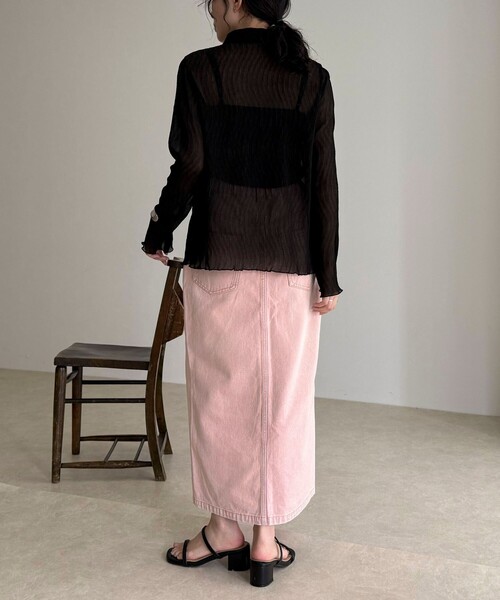 fredy emue（フレディエミュ）の「デニムタイトスカート（デニムスカート・レディース・ピンク/ブラウン/ブルー・38/36）」の19枚目の写真