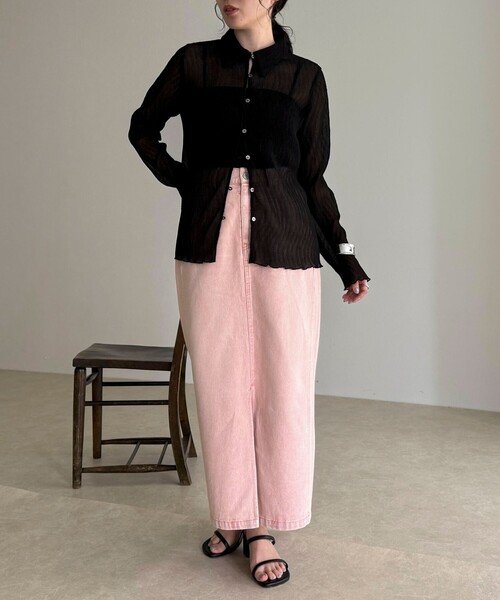 fredy emue（フレディエミュ）の「デニムタイトスカート（デニムスカート・レディース・ピンク/ブラウン/ブルー・38/36）」の20枚目の写真