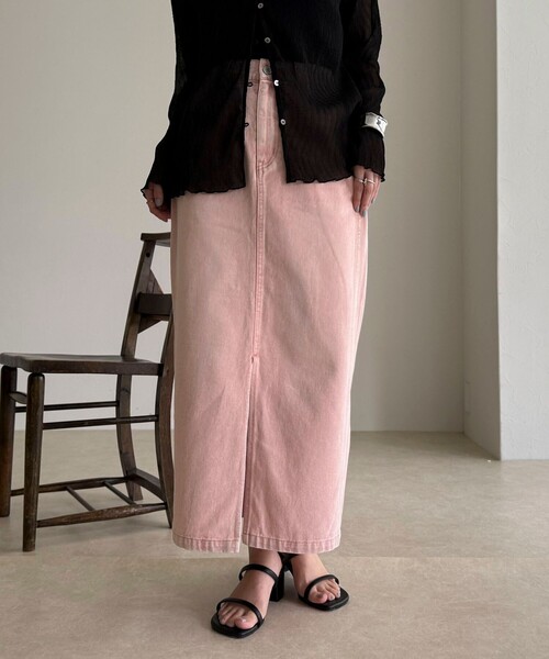 fredy emue（フレディエミュ）の「デニムタイトスカート（デニムスカート・レディース・ピンク/ブラウン/ブルー・38/36）」の21枚目の写真