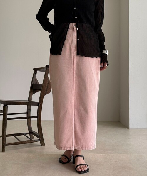 fredy emue（フレディエミュ）の「デニムタイトスカート（デニムスカート・レディース・ピンク/ブラウン/ブルー・38/36）」の22枚目の写真