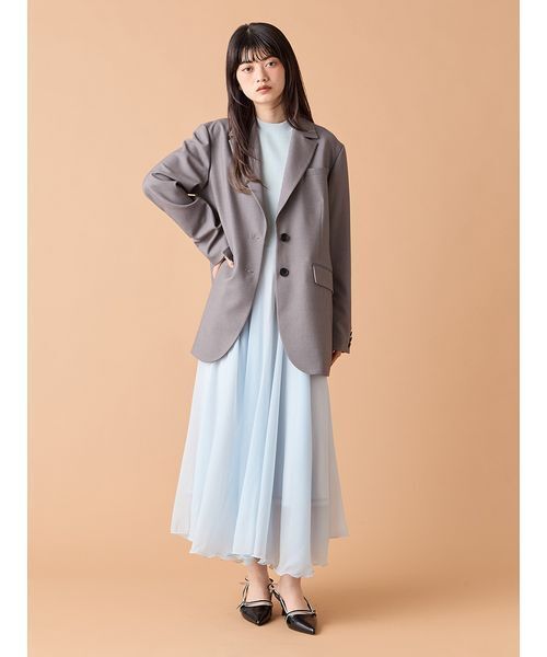 WEB限定00サイズ】フレアニットドッキングワンピース（ワンピース