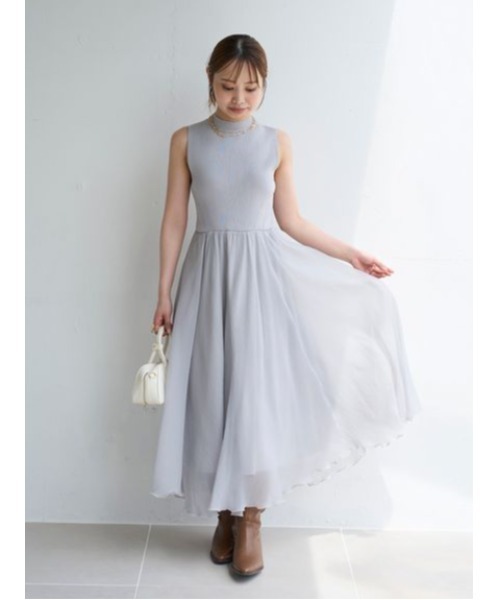 LILY BROWN リリーブラウン　フレアニットドッキングワンピース WEB限定00サイズ】フレアニットドッキングワンピース（ワンピース