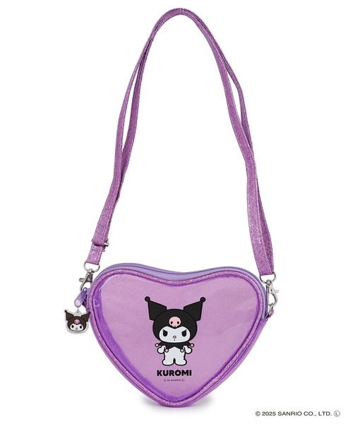 sanrio（サンリオ）の「Sanrio characters(サンリオキャラクターズ) ハート形クリアポシェット チャーム付き SAN-0083 / ハローキティ・クロミ（ショルダーバッグ・レディース・ピンク/パープル/ブラック・FREE）」の2枚目の写真