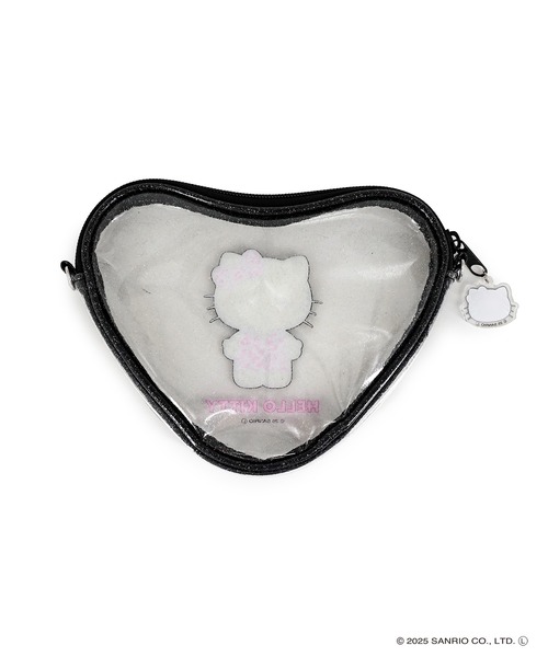 sanrio（サンリオ）の「Sanrio characters(サンリオキャラクターズ) ハート形クリアポシェット チャーム付き SAN-0083 / ハローキティ・クロミ（ショルダーバッグ・レディース・ピンク/パープル/ブラック・FREE）」の6枚目の写真