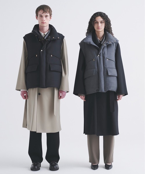 CULLNI(クルニ)の「Double Cloth Twill Front Fly Chin Tab Shirt(シャツ/ブラウス・メンズ・ブルーグリーン/グレイッシュベージュ/ブラック/ブラウン/ホワイト・2/1/0)」の6枚目の写真