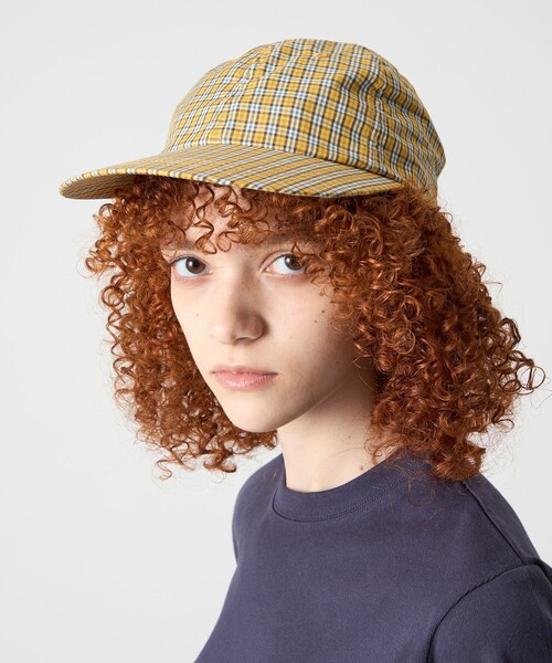 6（ロク）の「【別注】＜Share the Fantasy × 6＞CHECK  LONG BRIM CAP/キャップ（キャップ・レディース・イエロー/レッド・FREE）」の2枚目の写真