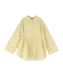 バイカラーワイドスリーブハートボタンシャツ