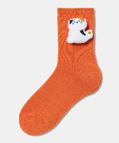 tutuanna（チュチュアンナ）の「綿混だっこ動物マスコット付きソックス15cm丈（ソックス/靴下・レディース・ピンク/ライトグレー/テラコッタ/ミント/サンドベージュ/モカ/インディゴブルー/オフホワイト/ブラック/クリーム/サックスブルー・M）」の5枚目の写真