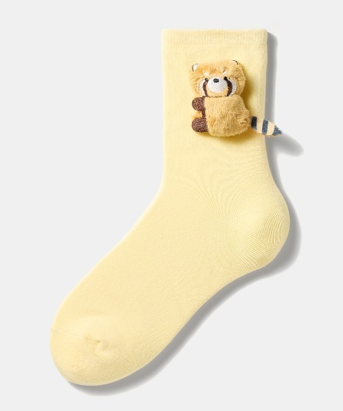 tutuanna（チュチュアンナ）の「綿混だっこ動物マスコット付きソックス15cm丈（ソックス/靴下・レディース・ピンク/ライトグレー/テラコッタ/ミント/サンドベージュ/モカ/インディゴブルー/オフホワイト/ブラック/クリーム/サックスブルー・M）」の7枚目の写真