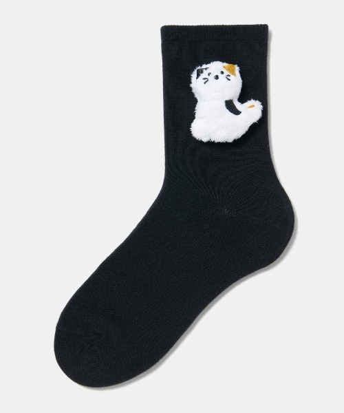 tutuanna（チュチュアンナ）の「綿混だっこ動物マスコット付きソックス15cm丈（ソックス/靴下・レディース・ピンク/ライトグレー/テラコッタ/ミント/サンドベージュ/モカ/インディゴブルー/オフホワイト/ブラック/クリーム/サックスブルー・M）」の2枚目の写真