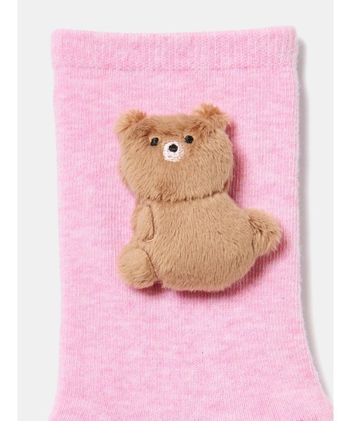 tutuanna（チュチュアンナ）の「綿混だっこ動物マスコット付きソックス15cm丈（ソックス/靴下・レディース・ピンク/ライトグレー/テラコッタ/ミント/サンドベージュ/モカ/インディゴブルー/オフホワイト/ブラック/クリーム/サックスブルー・M）」の21枚目の写真