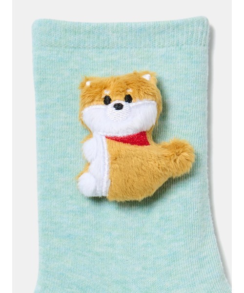 tutuanna（チュチュアンナ）の「綿混だっこ動物マスコット付きソックス15cm丈（ソックス/靴下・レディース・ピンク/ライトグレー/テラコッタ/ミント/サンドベージュ/モカ/インディゴブルー/オフホワイト/ブラック/クリーム/サックスブルー・M）」の19枚目の写真