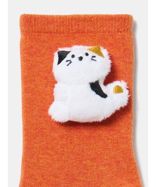 tutuanna（チュチュアンナ）の「綿混だっこ動物マスコット付きソックス15cm丈（ソックス/靴下・レディース・ピンク/ライトグレー/テラコッタ/ミント/サンドベージュ/モカ/インディゴブルー/オフホワイト/ブラック/クリーム/サックスブルー・M）」の17枚目の写真