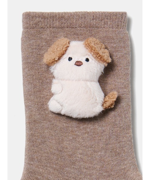 tutuanna（チュチュアンナ）の「綿混だっこ動物マスコット付きソックス15cm丈（ソックス/靴下・レディース・ピンク/ライトグレー/テラコッタ/ミント/サンドベージュ/モカ/インディゴブルー/オフホワイト/ブラック/クリーム/サックスブルー・M）」の16枚目の写真