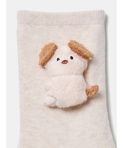 tutuanna（チュチュアンナ）の「綿混だっこ動物マスコット付きソックス15cm丈（ソックス/靴下・レディース・ピンク/ライトグレー/テラコッタ/ミント/サンドベージュ/モカ/インディゴブルー/オフホワイト/ブラック/クリーム/サックスブルー・M）」の18枚目の写真