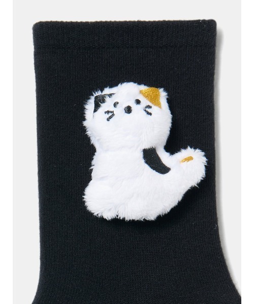 tutuanna（チュチュアンナ）の「綿混だっこ動物マスコット付きソックス15cm丈（ソックス/靴下・レディース・ピンク/ライトグレー/テラコッタ/ミント/サンドベージュ/モカ/インディゴブルー/オフホワイト/ブラック/クリーム/サックスブルー・M）」の14枚目の写真