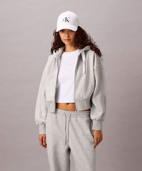 Calvin Klein(カルバン・クライン)の「フル ジップ スウェット パーカー(パーカー・レディース・ブラック/グレー・XS/M/S)」の4枚目の写真