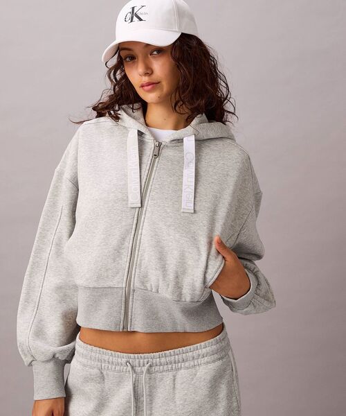 カルバン・クライン フルジップスウェットパーカー ショート丈 フル ジップ スウェット パーカー（パーカー）｜Calvin Klein