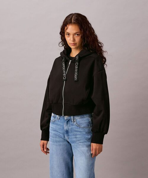 カルバン・クライン フルジップスウェットパーカー ショート丈 フル ジップ スウェット パーカー（パーカー）｜Calvin Klein