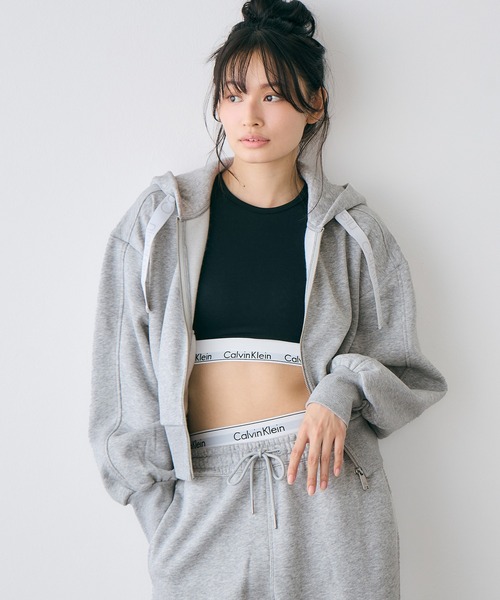 カルバン・クライン フルジップスウェットパーカー ショート丈 フル ジップ スウェット パーカー（パーカー）｜Calvin Klein