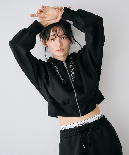 カルバン・クライン フルジップスウェットパーカー ショート丈 フル ジップ スウェット パーカー（パーカー）｜Calvin Klein