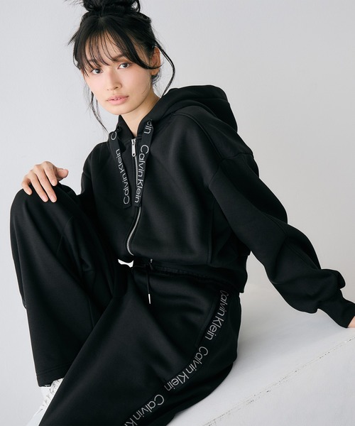 カルバン・クライン フルジップスウェットパーカー ショート丈 フル ジップ スウェット パーカー（パーカー）｜Calvin Klein