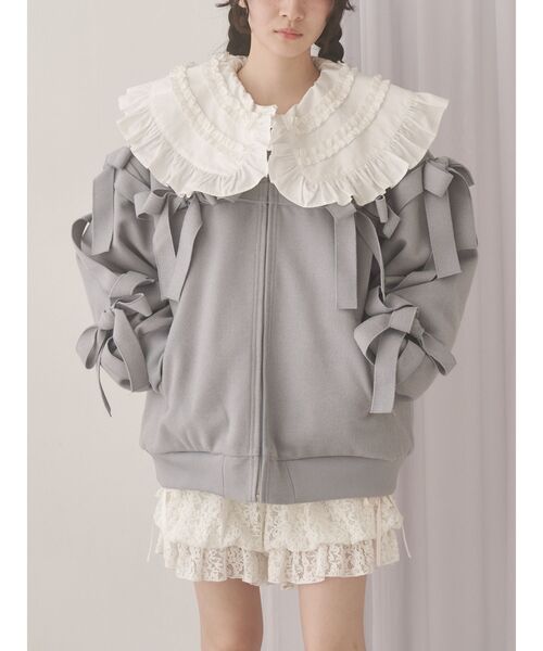 ジャケット・アウター merry jenny ribbon ribbon jacket ribbon ribbon blouson（ブルゾン）｜merry jenny（メリージェニー）の