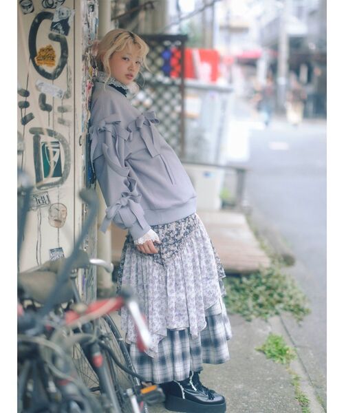 merry jenny(メリージェニー)の「ribbon ribbon blouson(ブルゾン・レディース・ブラック/アイボリー/ブルー・FREE)」の5枚目の写真