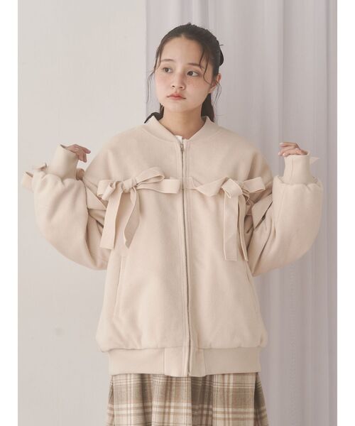 merry jenny(メリージェニー)の「ribbon ribbon blouson(ブルゾン・レディース・ブラック/アイボリー/ブルー・FREE)」の11枚目の写真