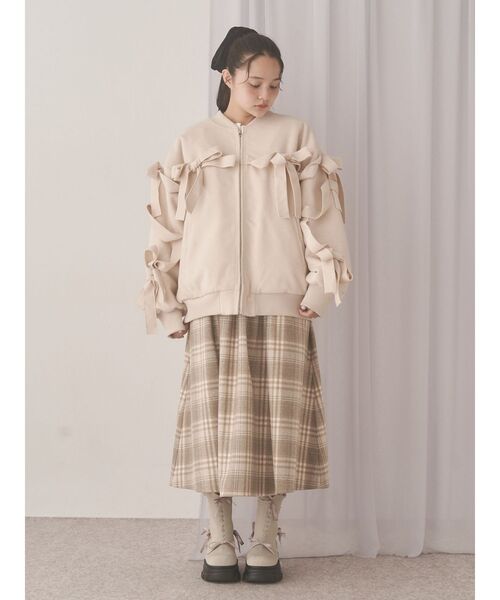 merry jenny(メリージェニー)の「ribbon ribbon blouson(ブルゾン・レディース・ブラック/アイボリー/ブルー・FREE)」の14枚目の写真