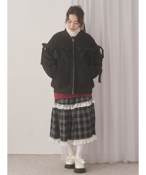 merry jenny(メリージェニー)の「ribbon ribbon blouson(ブルゾン・レディース・ブラック/アイボリー/ブルー・FREE)」の20枚目の写真