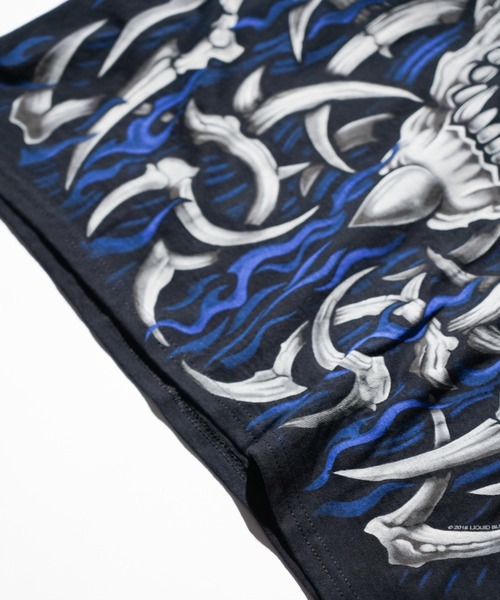 LIQUID BLUE（リキッドブルー）の「LIQUID BLUE / リキッドブルー "SKULL TEE" スカル フルグラフィック Tシャツ（Tシャツ/カットソー・メンズ・ブラック/ブラック系その他/ブラック系その他2・X-LARGE/LARGE）」の10枚目の写真