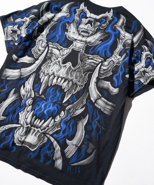 希少 LIQUID BLUE DARK FANTASY リキッドブルー Tシャツ LIQUID BLUE / リキッドブルー 'SKULL TEE' スカル フル