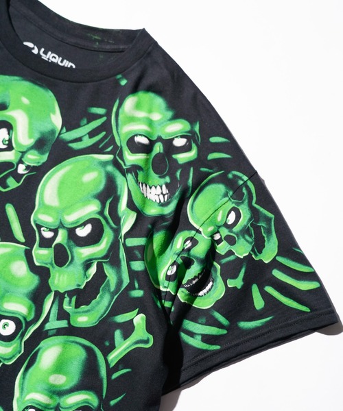 LIQUID BLUE（リキッドブルー）の「LIQUID BLUE / リキッドブルー "SKULL TEE" スカル フルグラフィック Tシャツ（Tシャツ/カットソー・メンズ・ブラック/ブラック系その他/ブラック系その他2・X-LARGE/LARGE）」の21枚目の写真