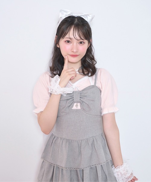 Honey Cinnamon(ハニーシナモン)の「ポイントシャギー配色ニット(ニット/セーター・レディース・ピンク/ブラック・FREE)」の2枚目の写真