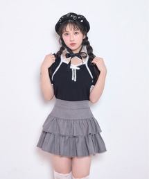 ポイントシャギー配色ニット