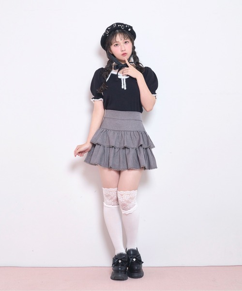 Honey Cinnamon(ハニーシナモン)の「ポイントシャギー配色ニット(ニット/セーター・レディース・ピンク/ブラック・FREE)」の13枚目の写真