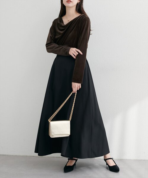 natural couture（ナチュラルクチュール）の「ドレープベロアプルオーバー（Tシャツ/カットソー・レディース・ブラウン/ブラック/ピンク系その他/グレイッシュベージュ/オフホワイト・FREE）」の13枚目の写真