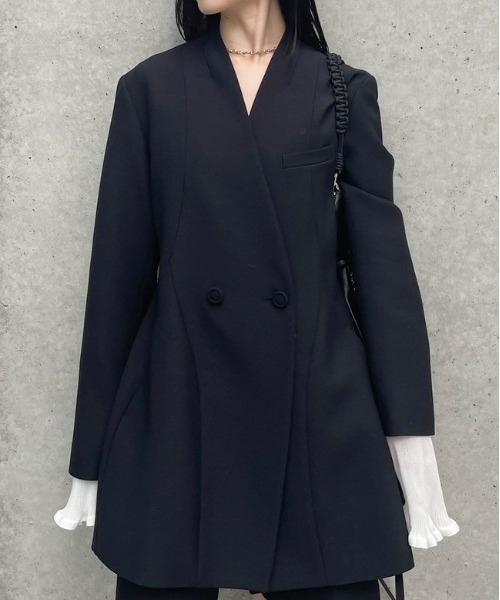 AMERI テーラードジャケット DENIM CORSET COMBINE JACKET（テーラードジャケット）｜Ameri
