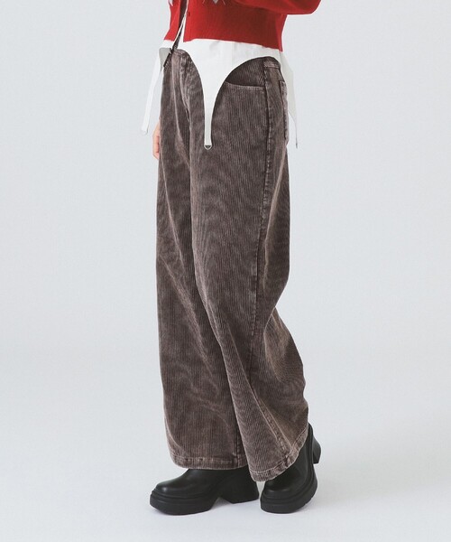 Ray BEAMS（レイビームス）の「コーデュロイ 5ポケット ワイド パンツ（その他パンツ・レディース・ダークブラウン/ライトブルー・0/1）」の2枚目の写真