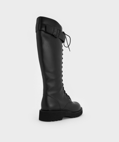 CHARLES & KEITH(チャールズ & キース)の「Darian ダリアン レースアップバックルロングブーツ(ブーツ・レディース・ブラウン系その他7/ブラック・26.5cm/25.5cm/25cm/24.5cm/23.5cm/23cm/22.5cm)」の11枚目の写真