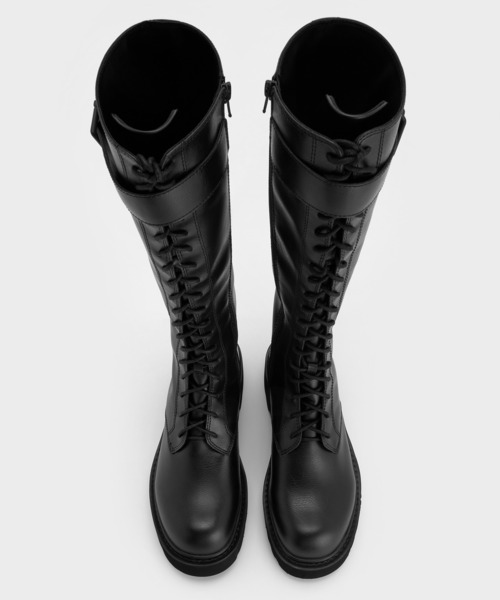 Darian ダリアン レースアップバックルロングブーツ（ブーツ