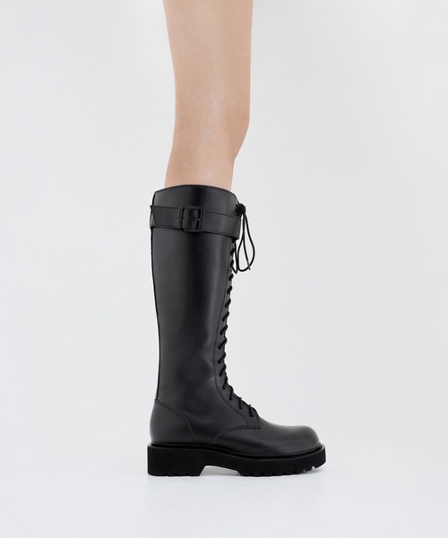 Darian ダリアン レースアップバックルロングブーツ（ブーツ