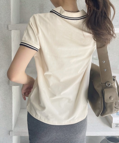 U.S. POLO ASSN.(ユーエスポロアッスン)の「【U.S. POLO ASSN】鹿子 ポロシャツ(ポロシャツ・レディース・ネイビー/アイボリー・M/L)」の5枚目の写真