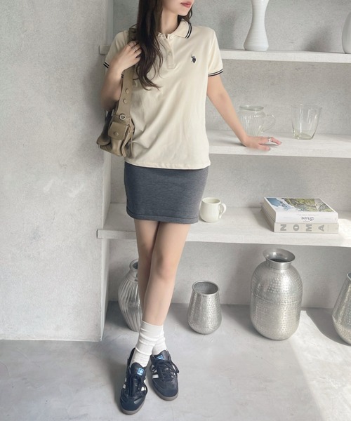 U.S. POLO ASSN.(ユーエスポロアッスン)の「【U.S. POLO ASSN】鹿子 ポロシャツ(ポロシャツ・レディース・ネイビー/アイボリー・M/L)」の8枚目の写真