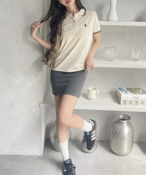 U.S. POLO ASSN.(ユーエスポロアッスン)の「【U.S. POLO ASSN】鹿子 ポロシャツ(ポロシャツ・レディース・ネイビー/アイボリー・M/L)」の16枚目の写真