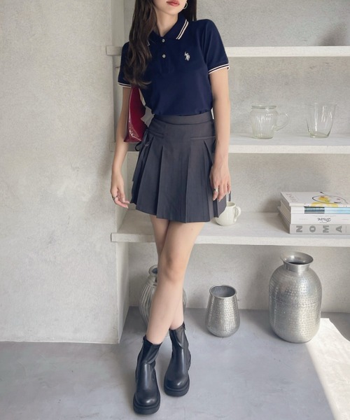 U.S. POLO ASSN.(ユーエスポロアッスン)の「【U.S. POLO ASSN】鹿子 ポロシャツ(ポロシャツ・レディース・ネイビー/アイボリー・M/L)」の13枚目の写真