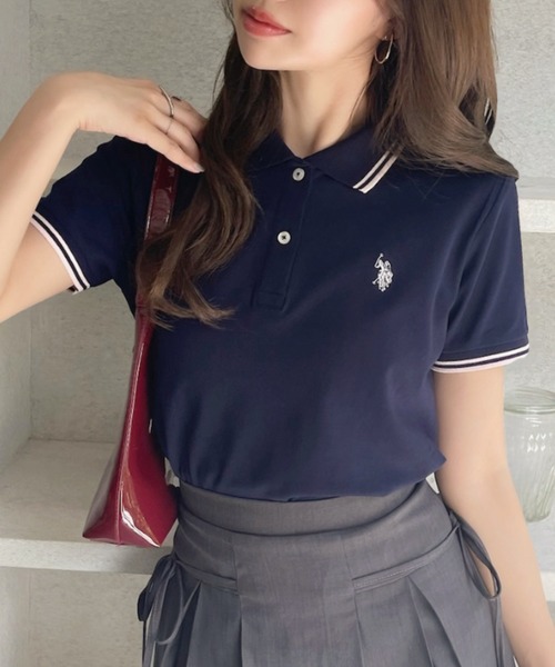 U.S. POLO ASSN.(ユーエスポロアッスン)の「【U.S. POLO ASSN】鹿子 ポロシャツ(ポロシャツ・レディース・ネイビー/アイボリー・M/L)」の9枚目の写真